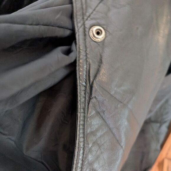 Vintage 80s Genuine Leather Traditional Trends 3X Coat Jacket - Picture 9 of 16